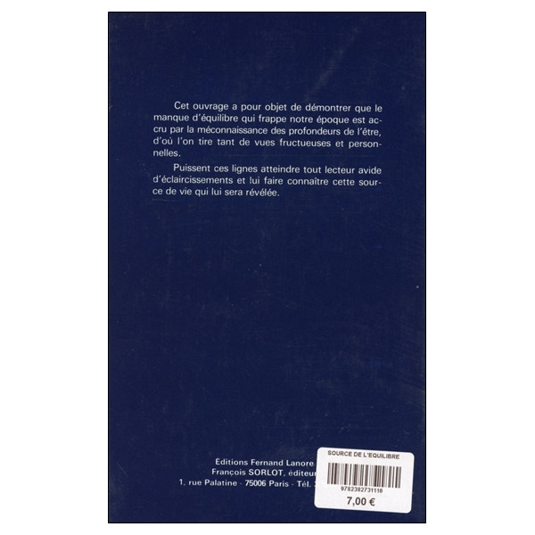 La source de l'équilibre humain
