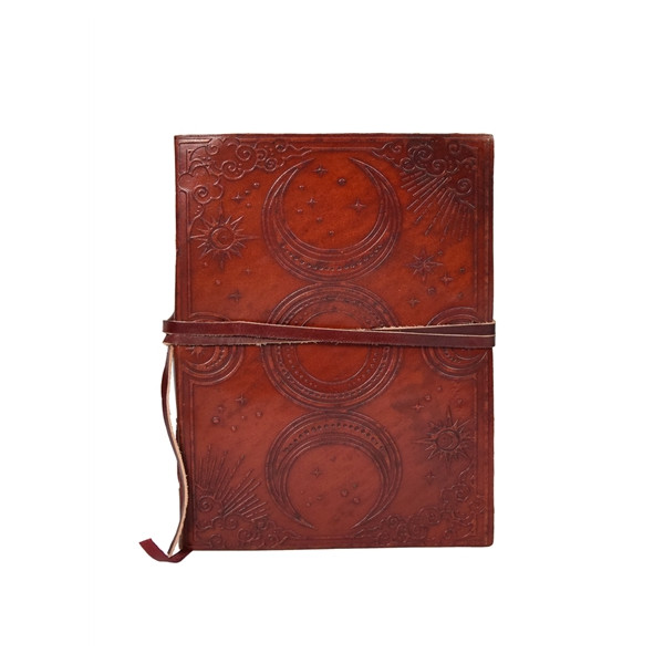 Grimoire en Cuir Triple Lune