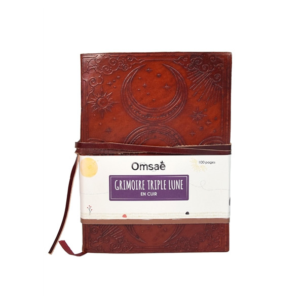 Grimoire en Cuir Triple Lune