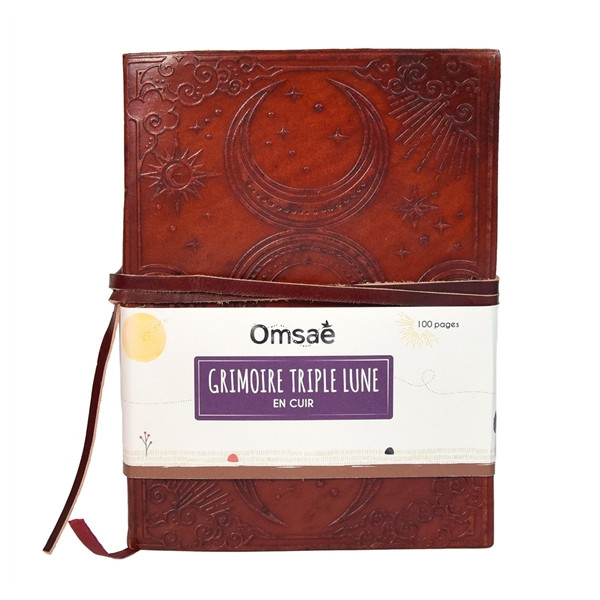 Grimoire en Cuir Triple Lune