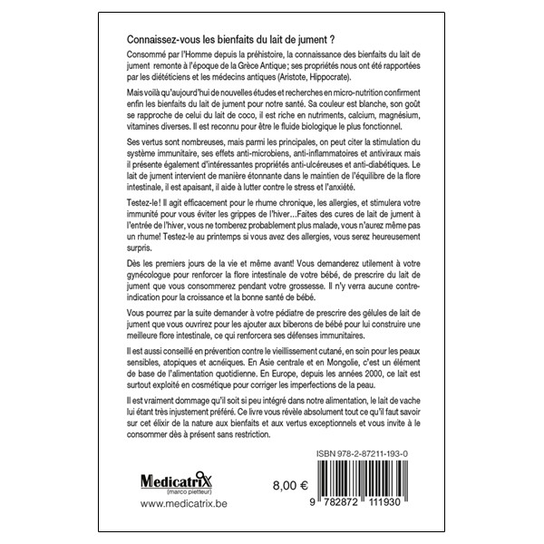 Les bienfaits du lait de jument