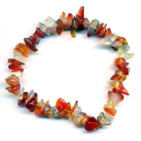 BRACELETS CHIPS BAROQUE CORNALINE