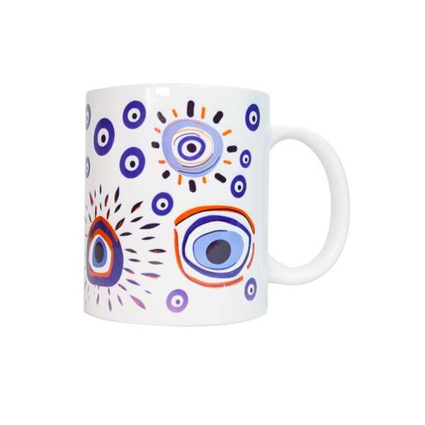 Tasse en céramique Oeil de Nazar Blanche