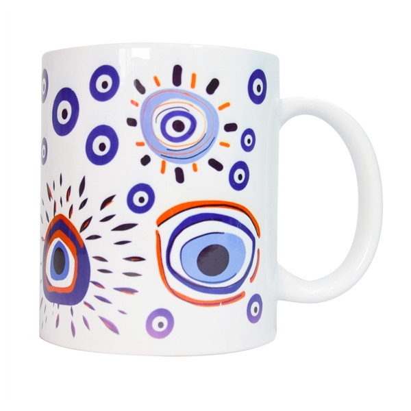 Tasse en céramique Oeil de Nazar Blanche