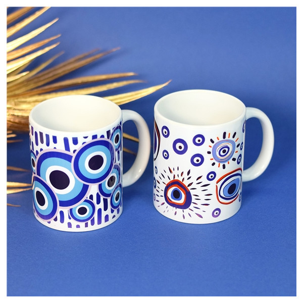 Tasse en céramique Oeil de Nazar Blanche