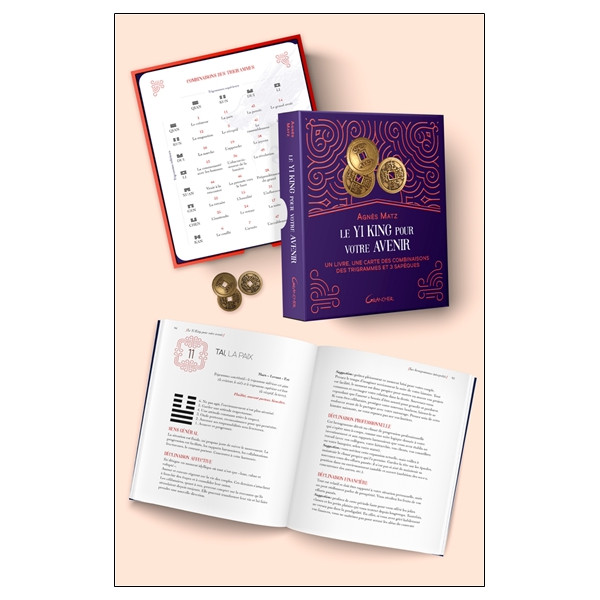 Le Yi king pour votre avenir - Un livre, une carte des combinaisons des trigrammes et 3 sapèques - Coffret