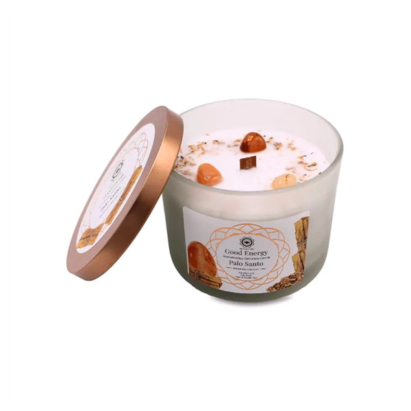 Bougie Litho Green Tree Énergie Positive - Palo Santo - 256 grs