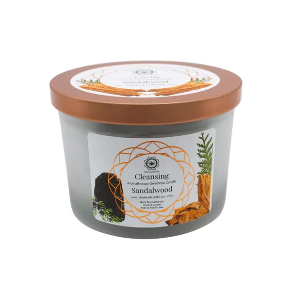 Bougie Litho Green Tree Nettoyage Énergétique - Bois Santal - 256 grs