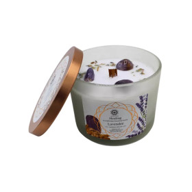 Bougie Litho Green Tree Guérison - Lavande - 256 grs