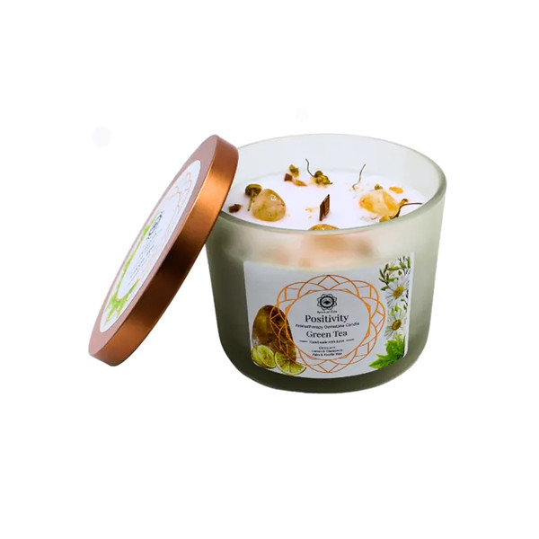 Bougie Litho Green Tree Positivité - Thé Vert - 256 grs