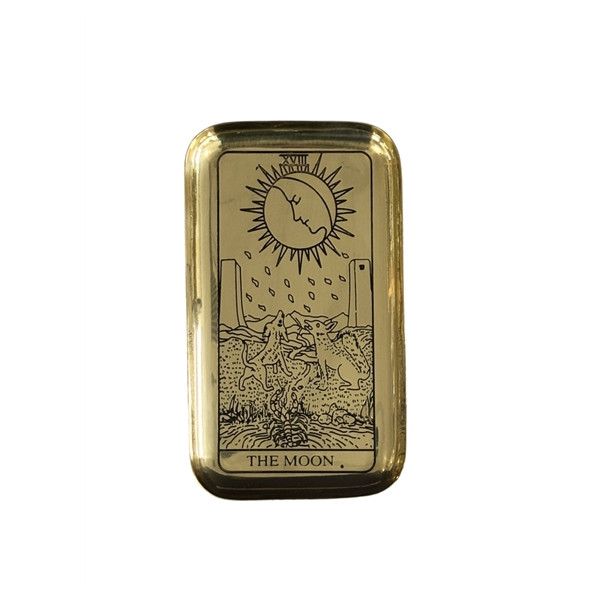 Plateau en laiton Arcane du Tarot - La Lune