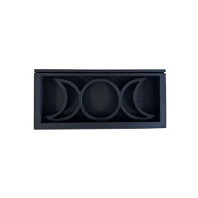 Support en bois et porte-carte de Tarot Triple Lune - Noir