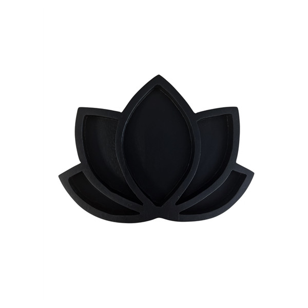Support en bois Lotus - Noir