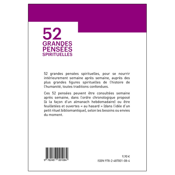 52 grandes pensées spirituelles - Une lumière par semaine