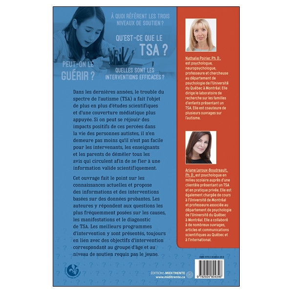Le trouble du spectre de l'autisme chez l'enfant et l'adolescent - 10 questions sur...