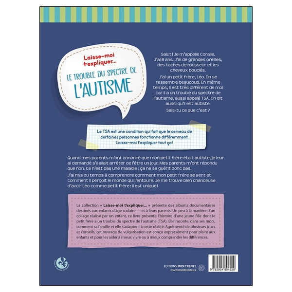 Laisse-moi t'expliquer... Le trouble du spectre de l'autisme - Album éducatif pour comprendre et mieux vivre la différence