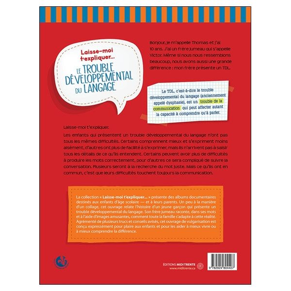 Laisse-moi t'expliquer... Le trouble développemental du langage - Album éducatif pour comprendre et mieux vivre la différence