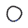 Bracelet perles rondes Lapis-lazuli et Pierre de lave