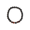 Bracelet perles rondes Oeil de taureau et Pierre de lave