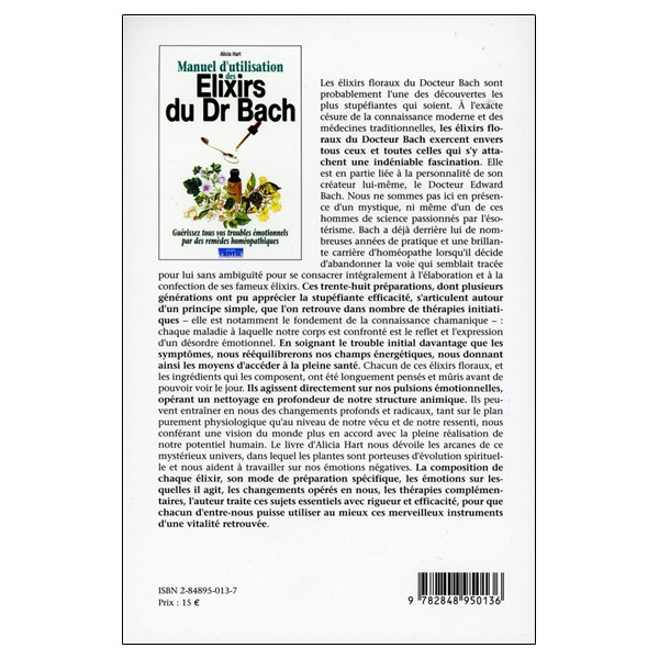 Manuel d'utilisation des élixirs floraux du Dr Bach