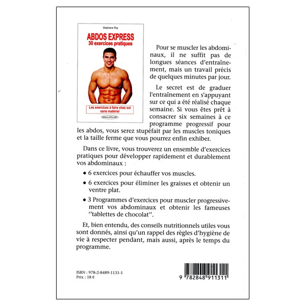 Abdos express - 30 exercices pratiques - Les exercices à faire chez soi sans matériel