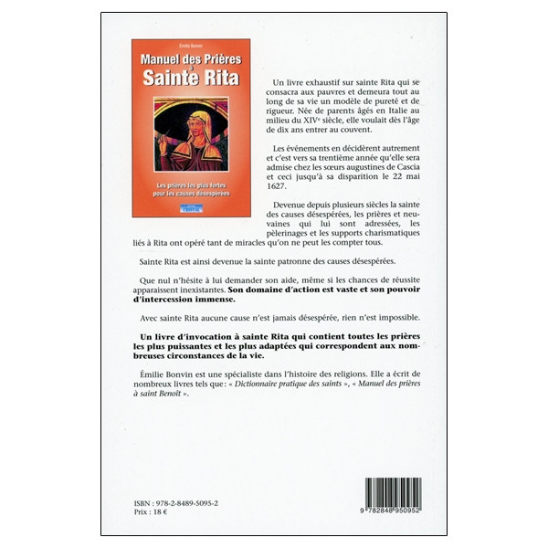 Manuel des Prières à Sainte Rita - Les prières les plus fortes pour les causes désespérées