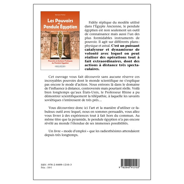 Les Pouvoirs du Pendule Egyptien - Pouvoirs et actions pratiques du pendule égyptien