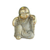 Statuette Moine de la Sagesse - N'entends pas - 9,5 cm - Résine - Doré
