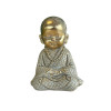 Statuette Moine Méditatif 10,5 cm - Résine - Doré