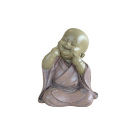 Statuette Moine Rieur 10 cm - Résine - Rouge