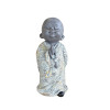 Statuette Moine Debout 16,5 cm - Résine - Gris