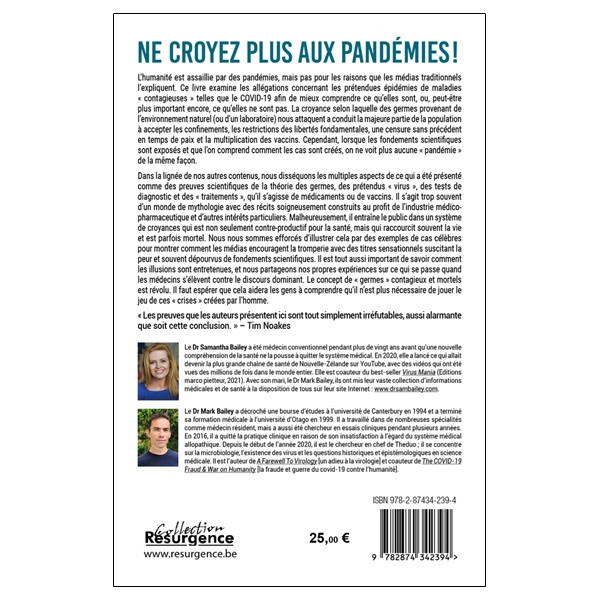 Ne croyez plus aux pandémies ! Le concept de germe contagieux mortel est révolu