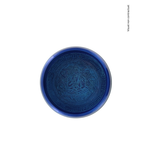 Bol Chantant Aluminium Bleu Om env 14 cm