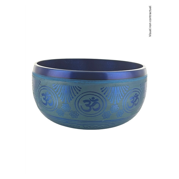 Bol Chantant Aluminium Bleu Om env 25 cm