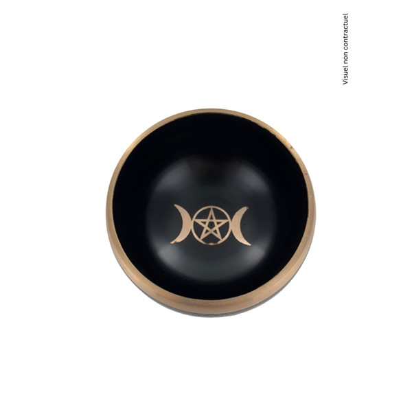 Bol Chantant Noir Triple Lune env 11 cm