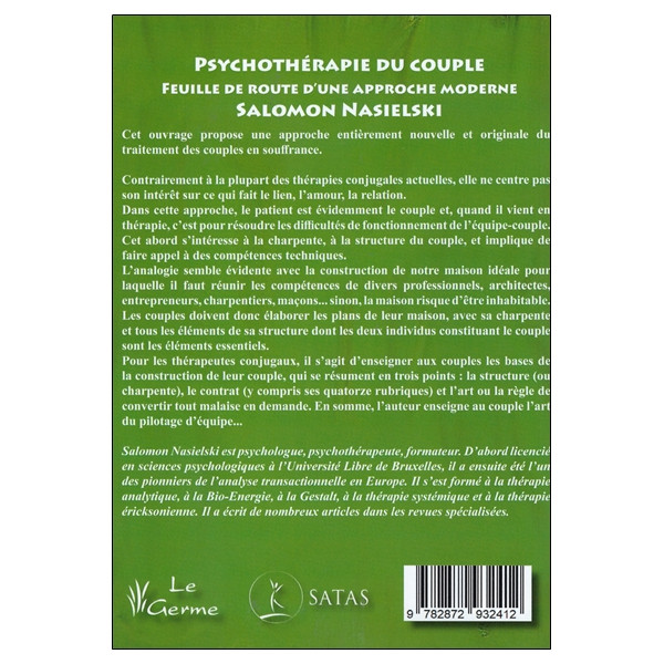 Psychothérapie du couple - Feuille de route d'une approche moderne