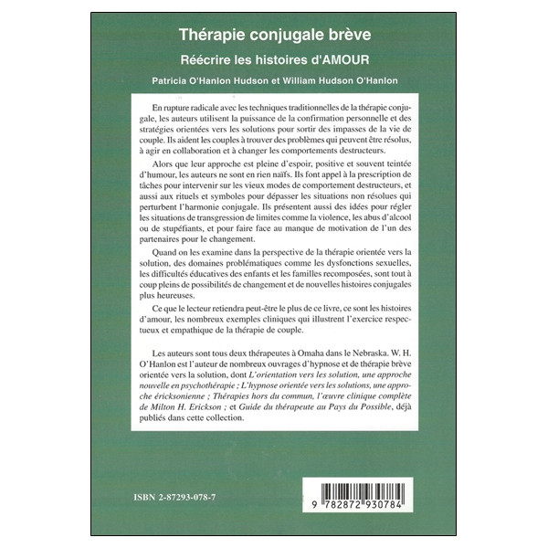 Thérapie conjugale brève - Réécrire les histoires d'amour