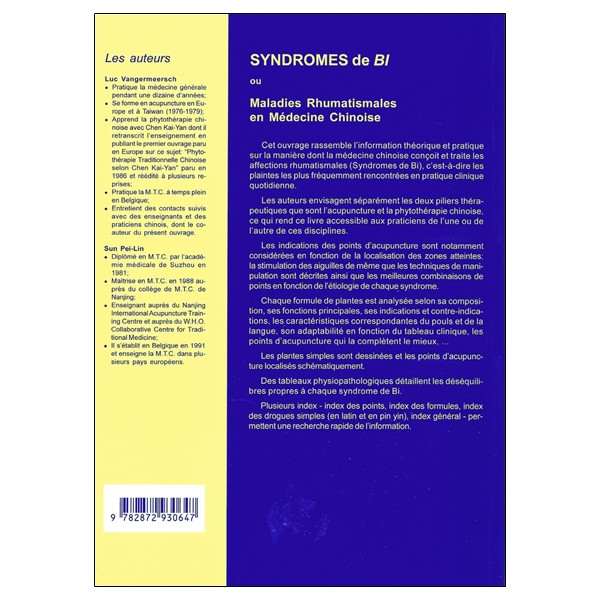 Syndromes de Bi ou Traitement des maladies rhumatismales en médecine traditionnelle chinoise