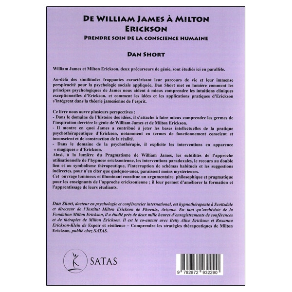 De William James à Milton Erickson - Prendre soin de la conscience humaine