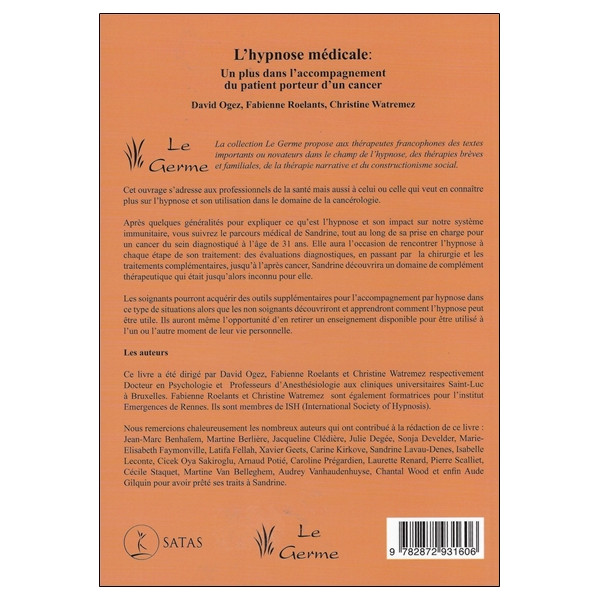 L'hypnose médicale : Un plus dans l'accompagnement du patient porteur d'un cancer