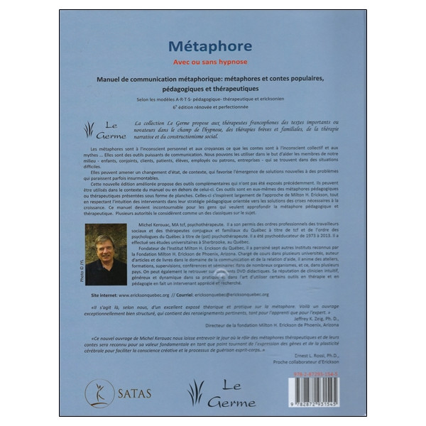 Métaphore - Avec ou sans Hypnose ( 6e édition + Disque GPS + planches) pédagogiques