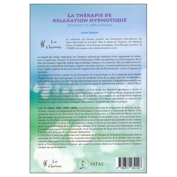 La thérapie de relaxation hypnotique - Principes et applications