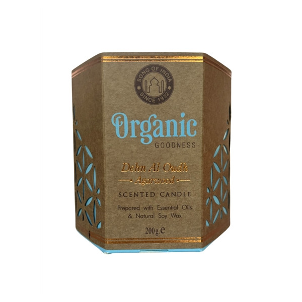 Bougie parfumée Organic en Cire végétale Bois d'Oud 200 grs
