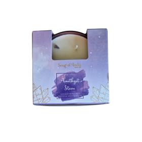 Bougie parfumée Pierres de Guérison Améthyste 200 g - 3 mèches