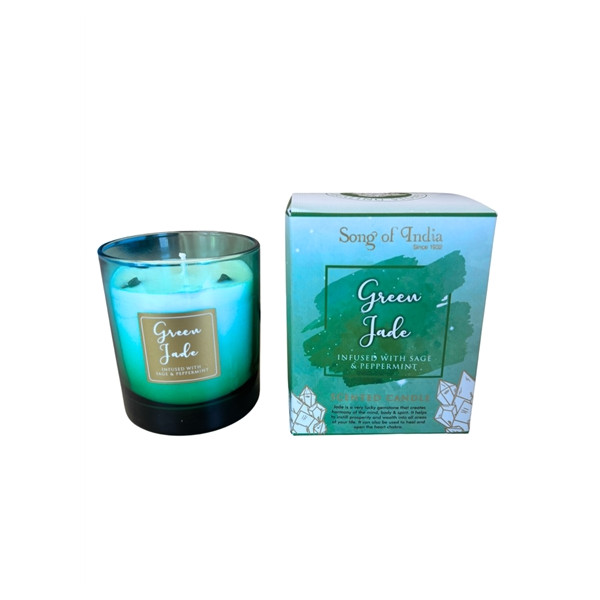 Bougie parfumée Pierres de Guérison Jade vert 200 g