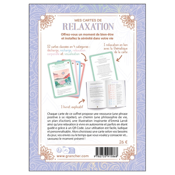 Mes cartes de relaxation - 52 illustrées pour une détente physique, émotionnelle et mentale - Coffret