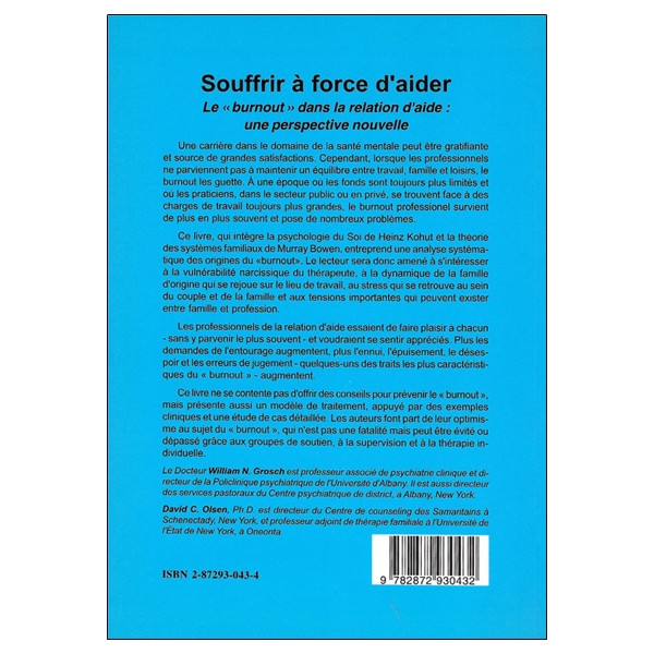 Souffrir à force d'aider - Le burnout dans la relation d'aide : une perspective nouvelle
