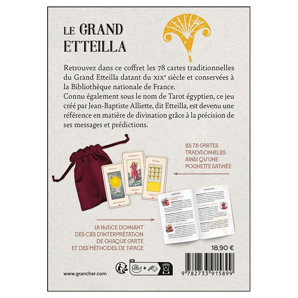 Le Grand Etteilla - Les 78 cartes traditionnelles & 1 notice - Coffret