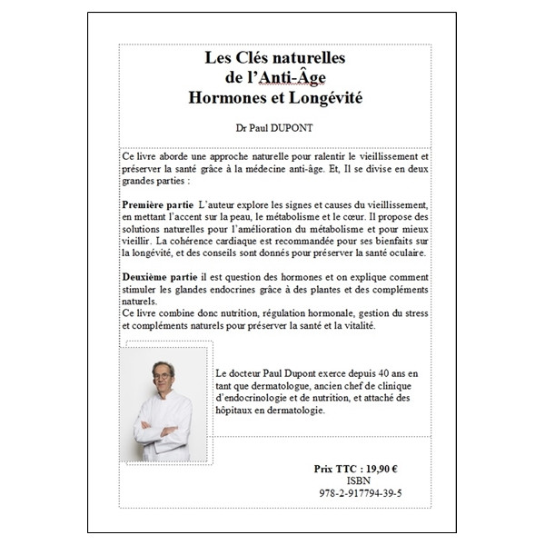 Les Clefs naturelles de l'Anti-Age - Hormones & longévité