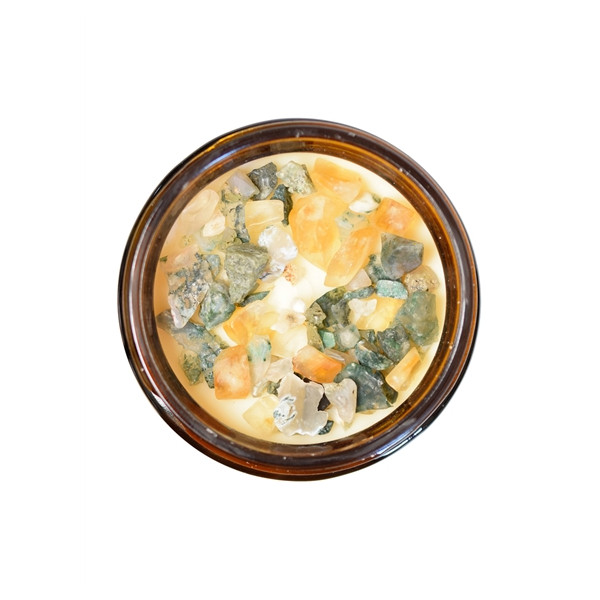 Bougie lithothérapie parfumée Abondance étoilée